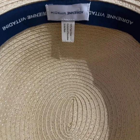 Adrienne Vittadini Tan and Blue Wide-Brim Hat - Picture 2 of 2